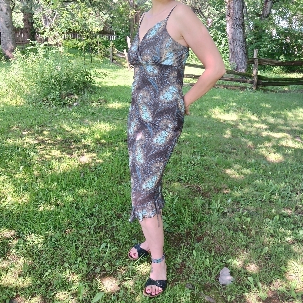 Y2K midi paisley floral dress